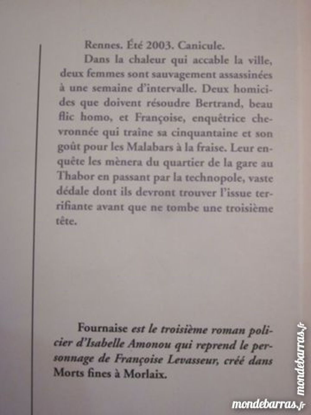 FOURNAISE roman policier BRETON Livres et BD