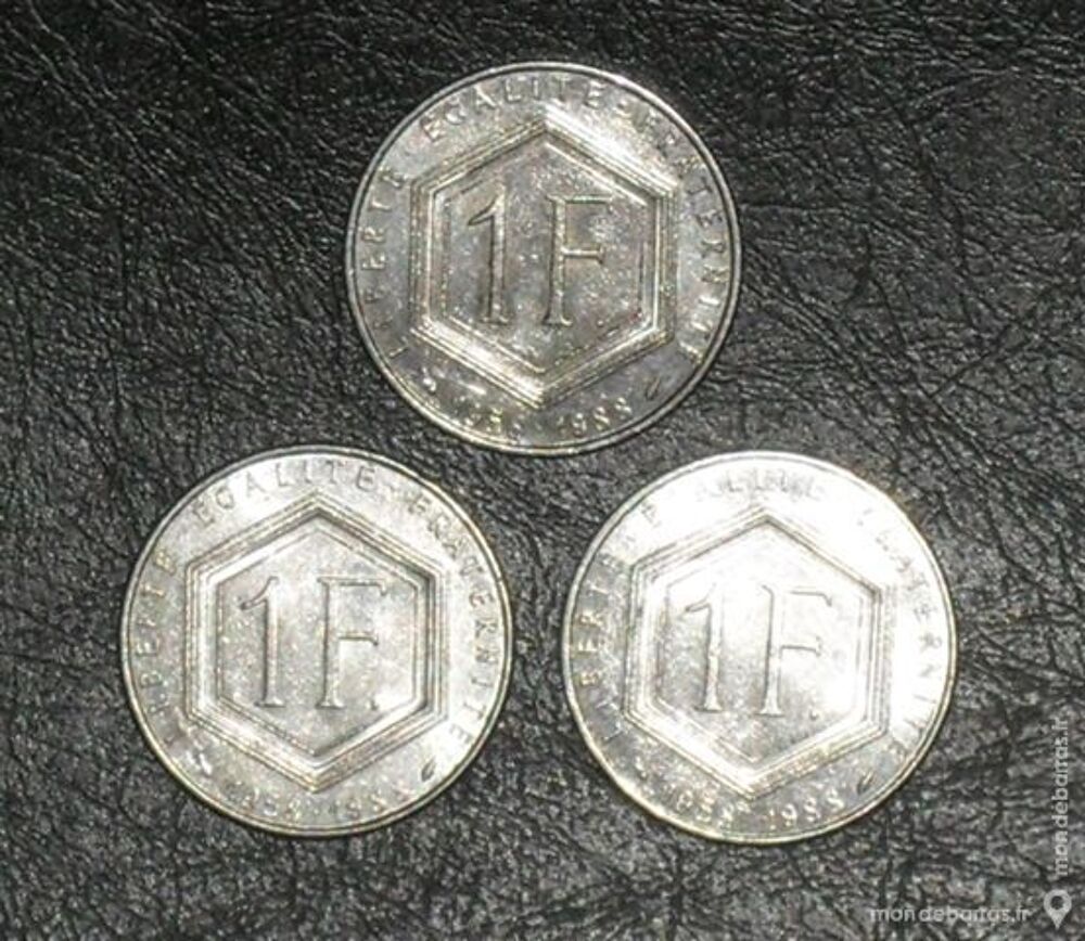 3 pi&egrave;ces de 1 Franc 1988 Charles De Gaulle 
