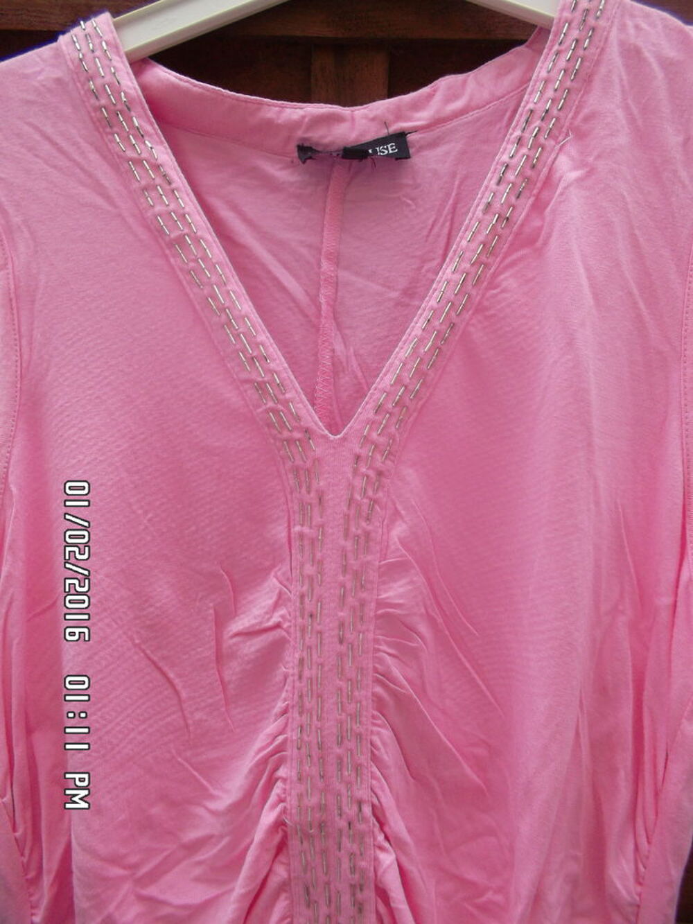 DEBARDEUR ROSE PERLES*JUSTE 2E*KIKI60230 Vêtements