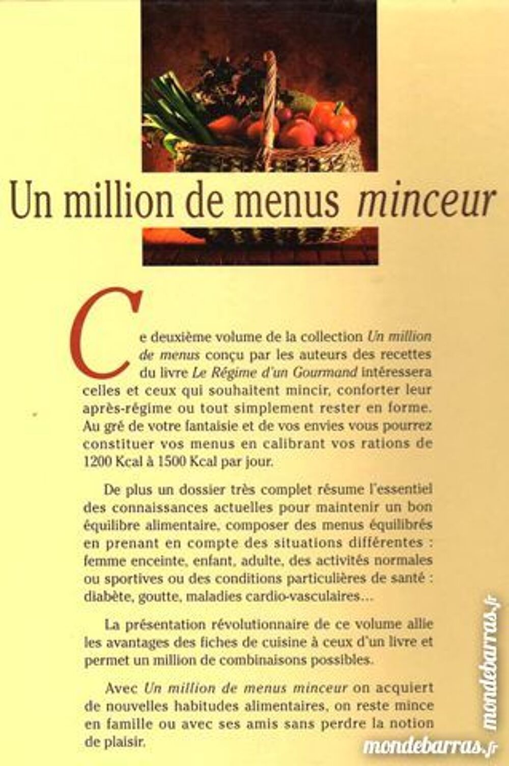 Un million de menus MINCEUR / les-livres-de-jac Livres et BD
