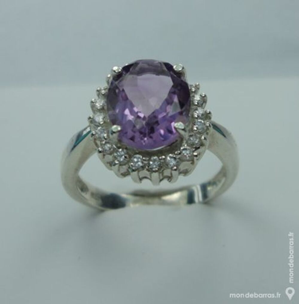 BAGUE EN ARGENT AMETHYSTE Bijoux et montres