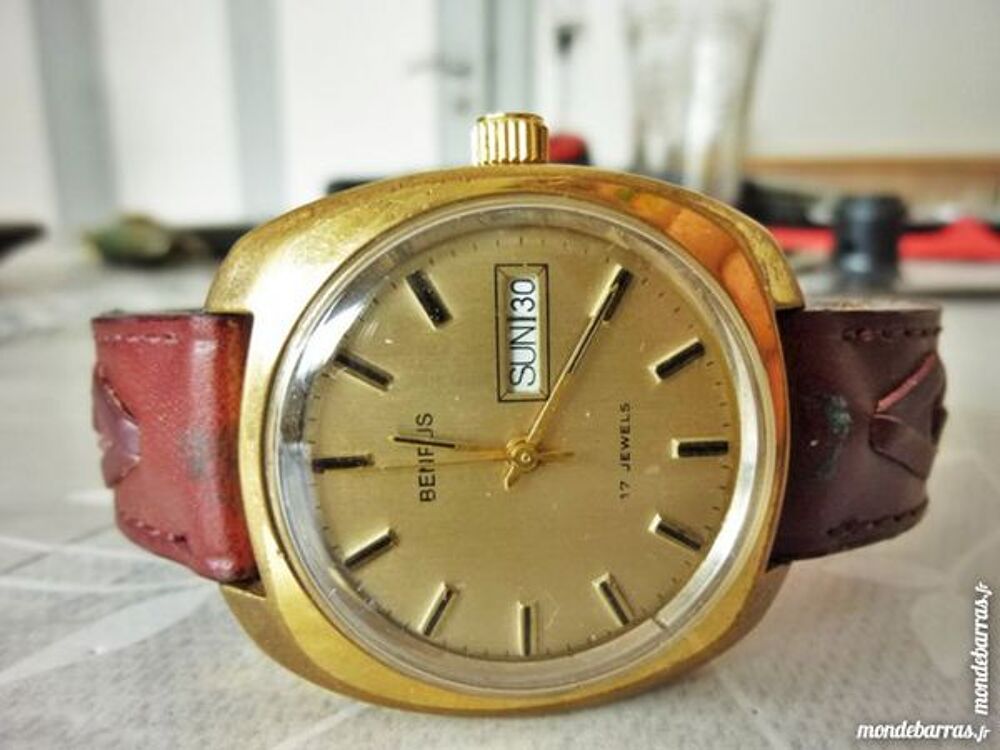 BENRUS P76 GERMANY montre m&eacute;canique 1970 BEN0005 Bijoux et montres