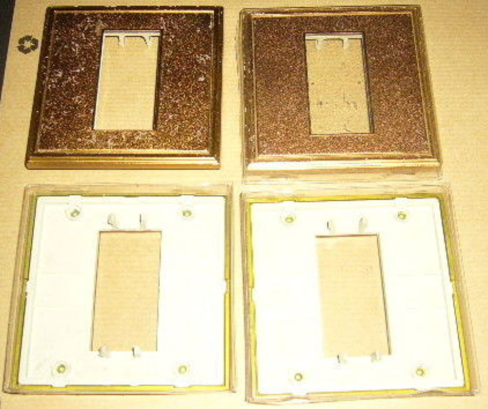 4 plaques enjoliveurs interrupteur &eacute;lectrique couleur or Décoration