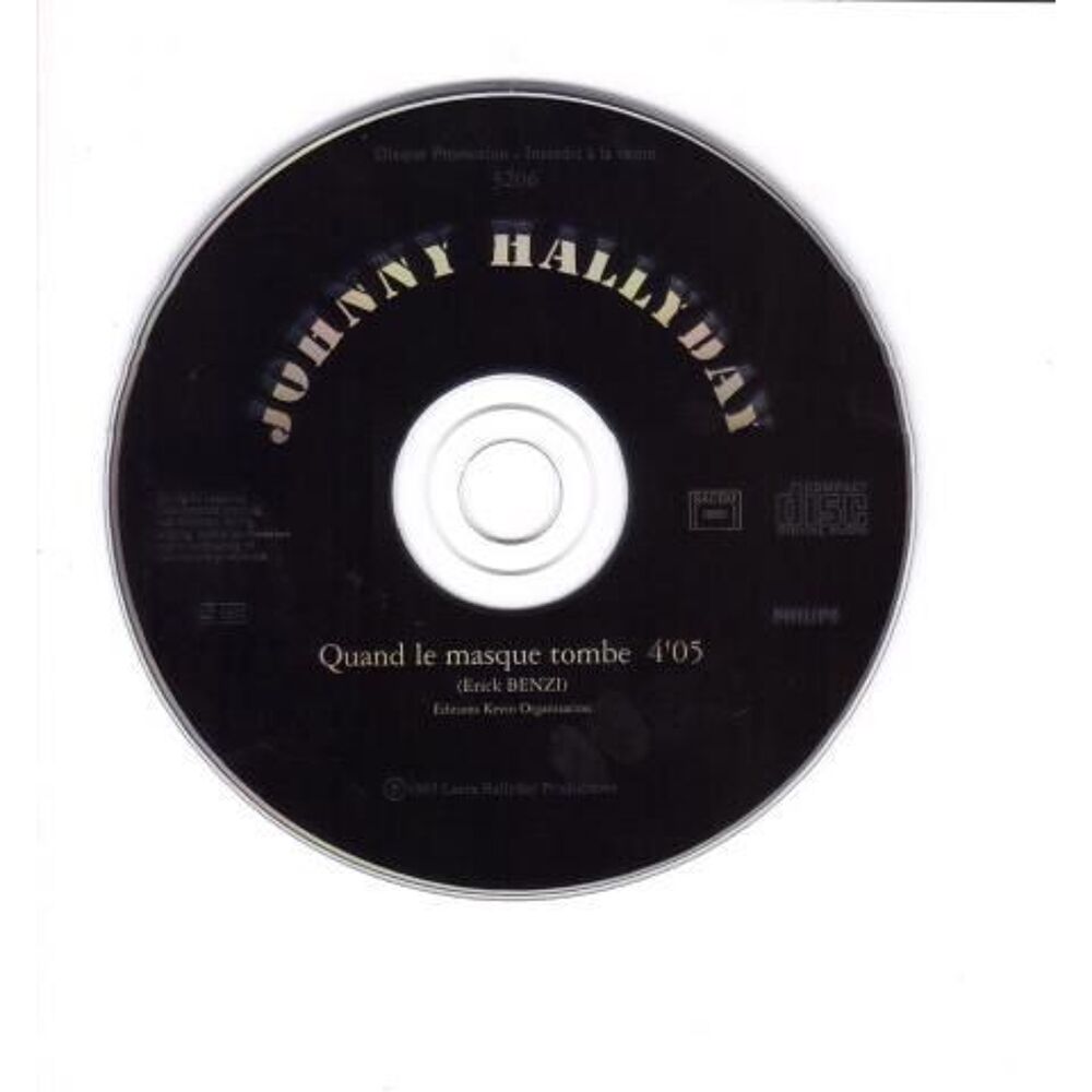 Johnny Hallyday &laquo; Quand le masque tombe &raquo; Promo CD et vinyles