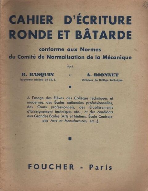 CAHIER D'�CRITURE / prixportcompris 15 Lille (59)