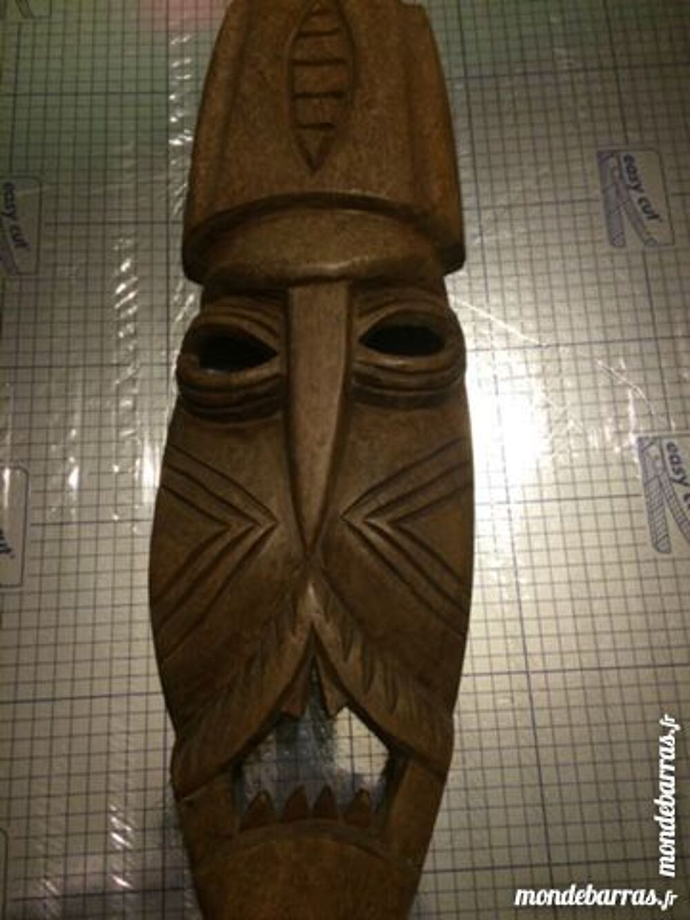 "MASQUE AFRICAIN EN BOIS MASSIF ""ORIGINAL""" Décoration
