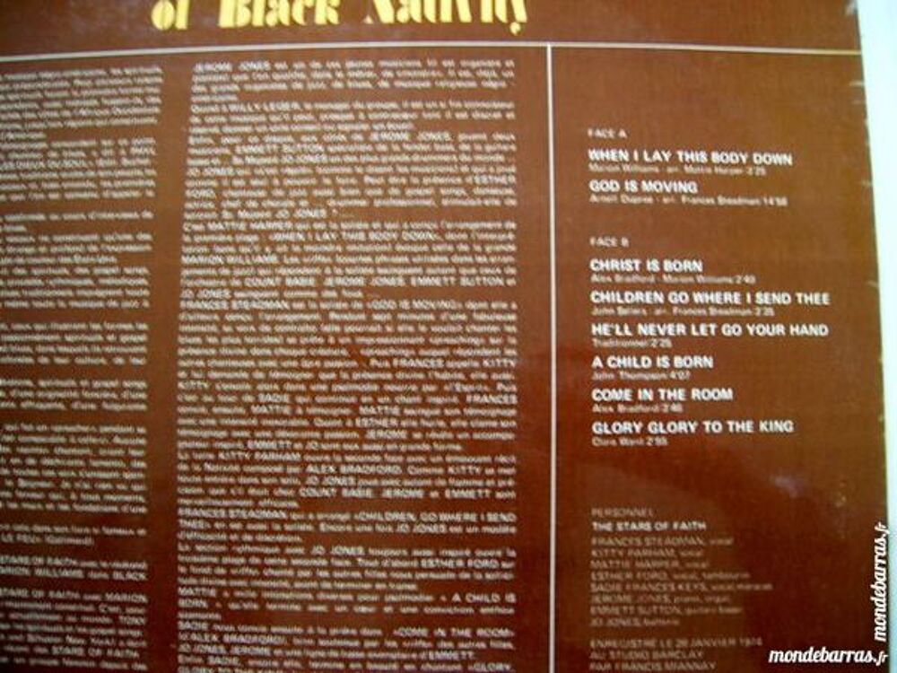 33 TOURS THE STARS OF FAITH of BLACK NATIVITY CD et vinyles