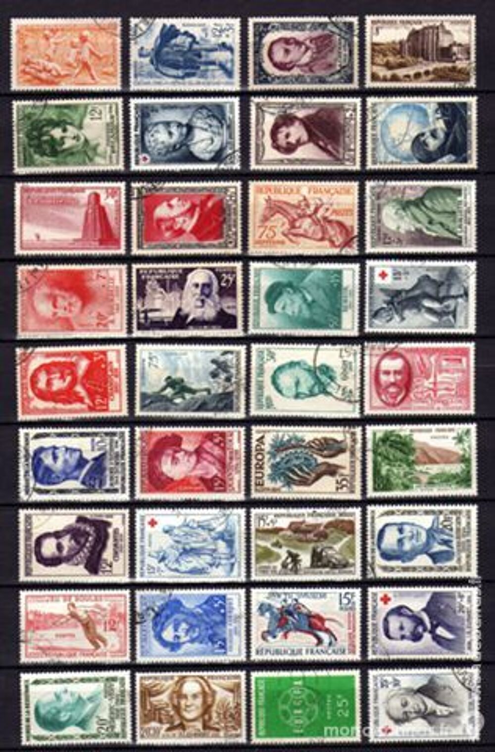 Des milliers de timbres Oblit&eacute;r&eacute;s fran&ccedil;ais AV 1960 
