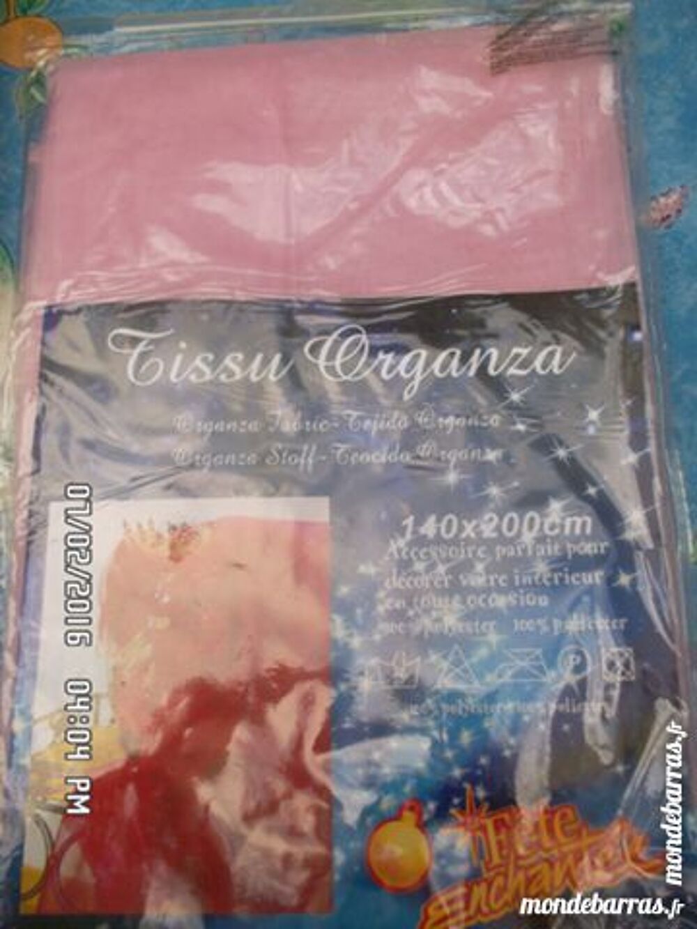 TISSU ORGANZA ROSE CLAIR Cuisine