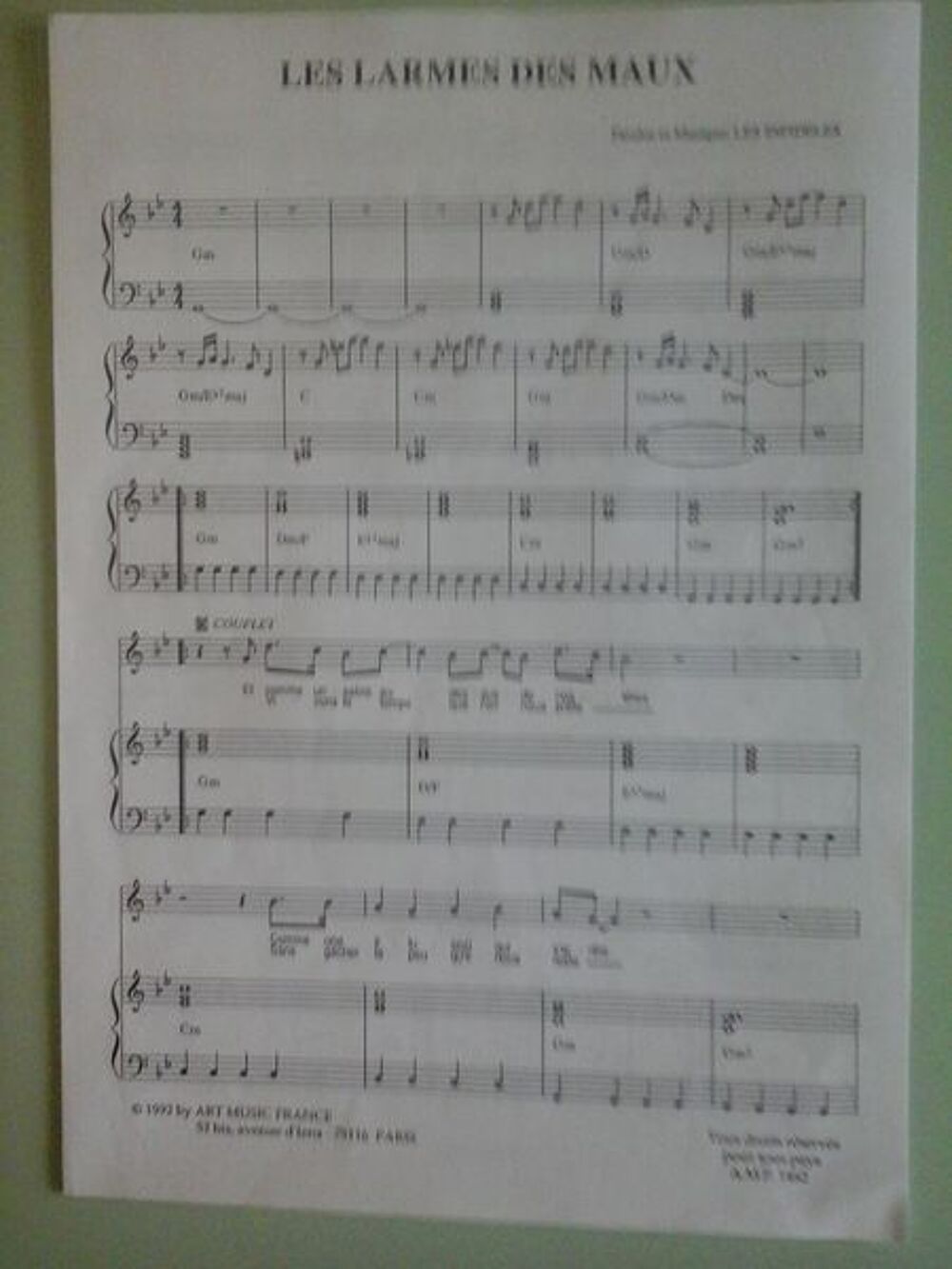 LES INFIDELES PARTITION PIANO CHANT Instruments de musique