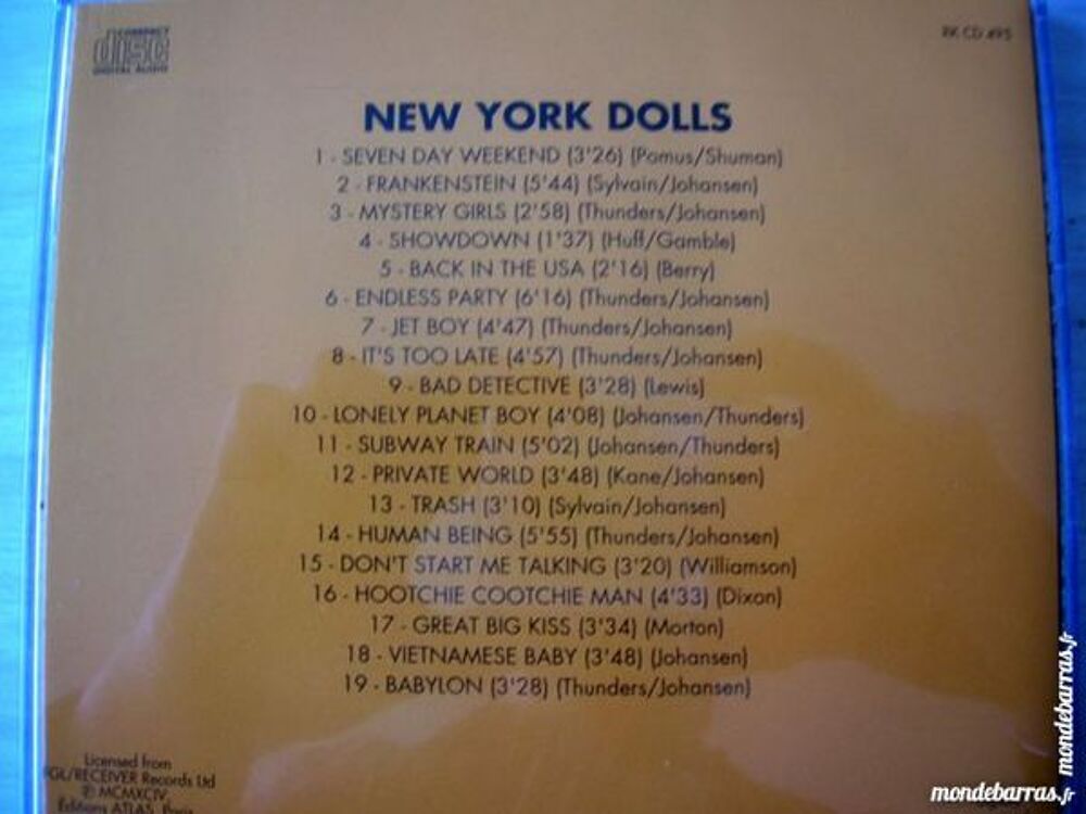 CD NEW YORK DOLLS Vietnamese baby CD et vinyles