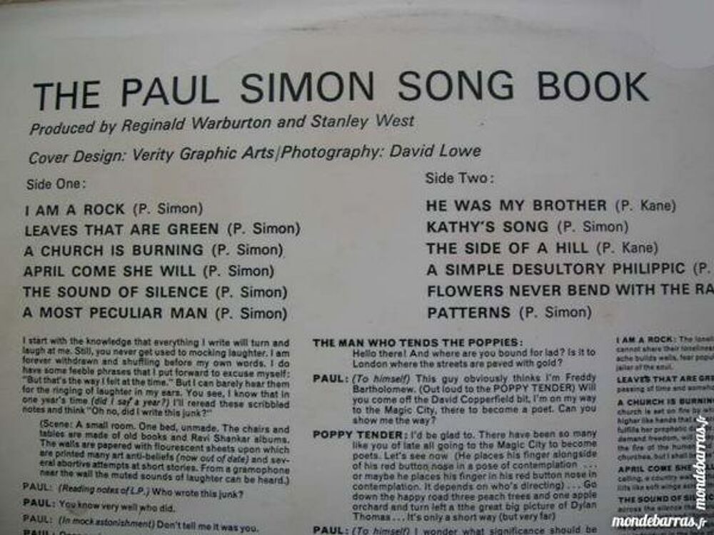 33 TOURS PAUL SIMON The Paul Simon song book CD et vinyles