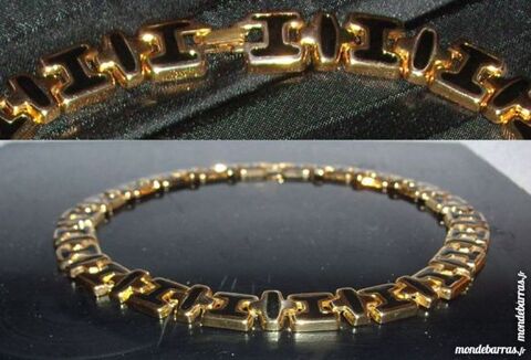 Beau collier plaqu� or �mail noir 65 Antibes (06)