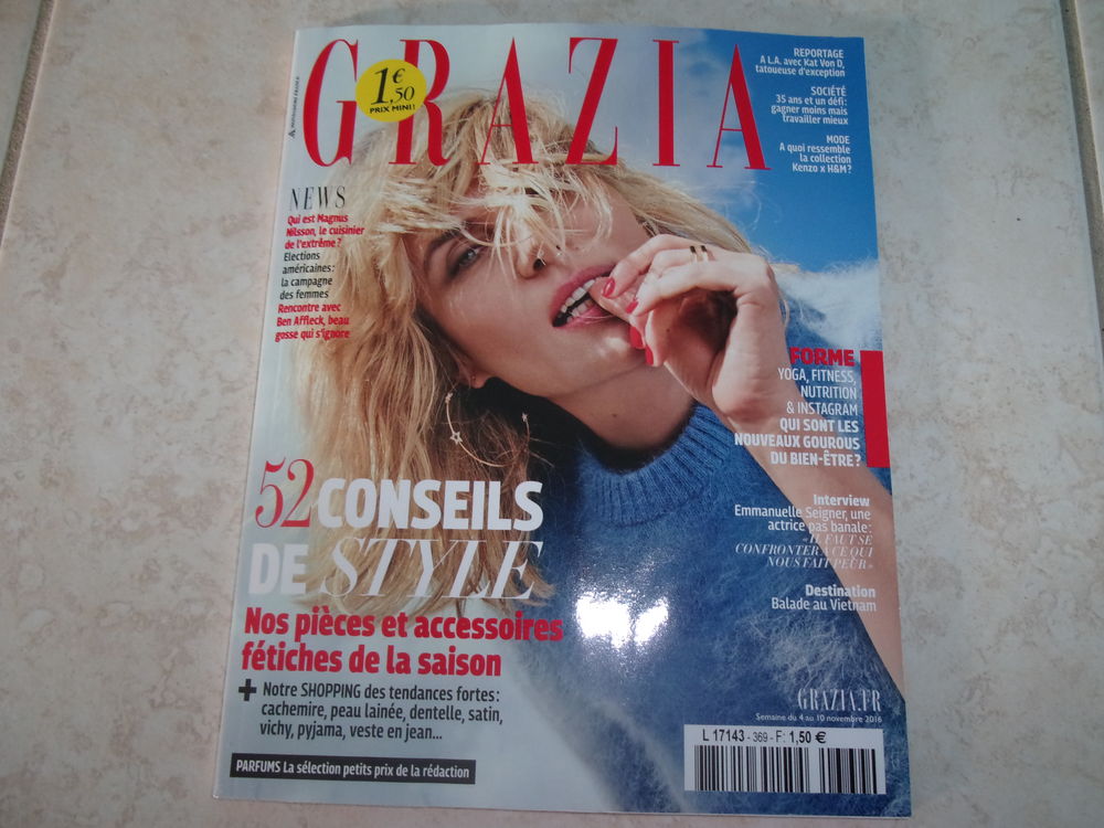 Magazine Grazia N&deg;369 - Semaine du 4 au 10/11/16 Livres et BD