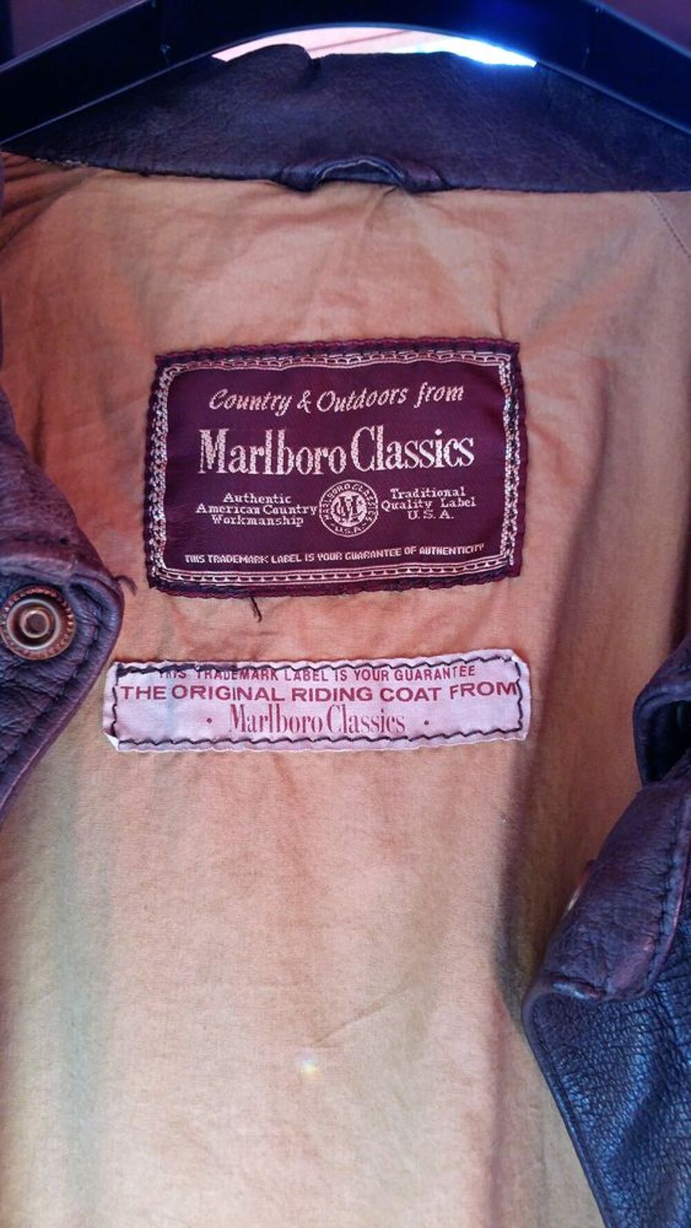 Manteaux cuir Marlboro Classics marron Vêtements