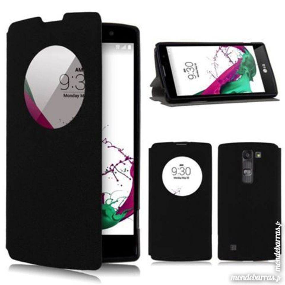 COQUE ETUI HOUSSE LG G4 C NOIRE CIRCLE Noir Téléphones et tablettes