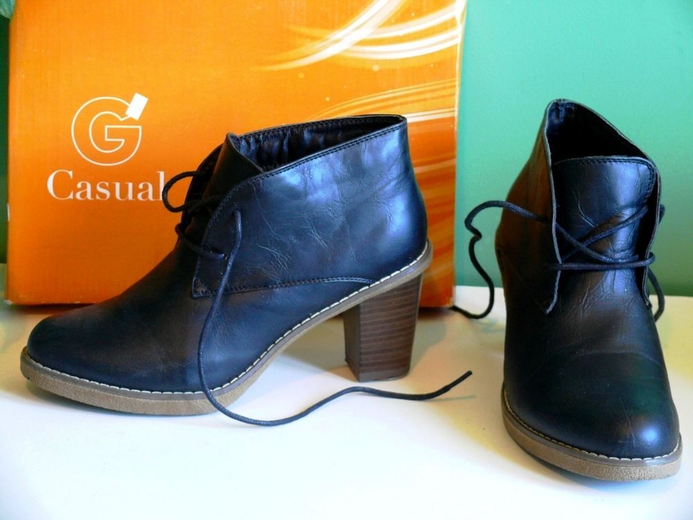 BELLES PAIRES DE BOTTINES - TAILLE 39 - CUIR NOIR Chaussures
