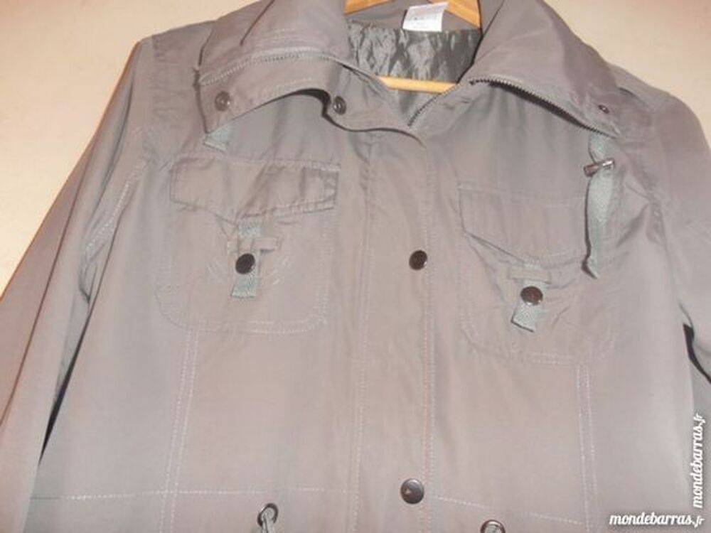 Parka microfibre kaki Vêtements