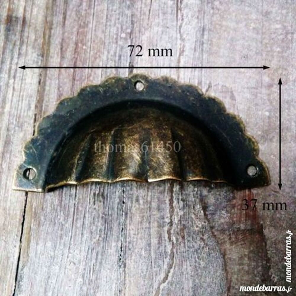 5 x POIGNEE COQUILLE FER POUR TIROIR MEUBLE Bricolage