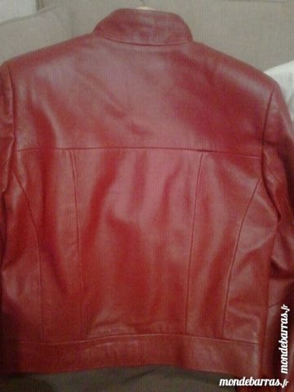Blouson en Cuir Rouge Vêtements