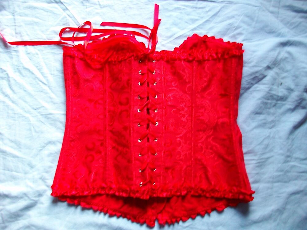 Bustier-Corset (ou Serre-Taille) Rouge Taille XL &agrave; 5  Vtements