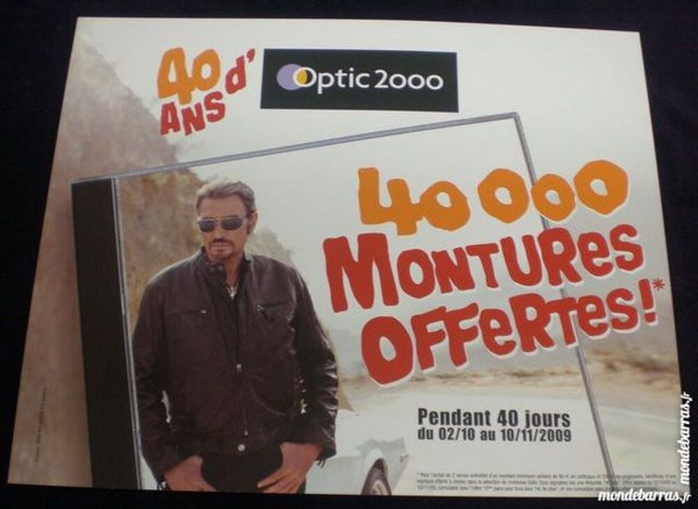 AFFICHE OPTIC 2000 Johnny HALLYDAY 