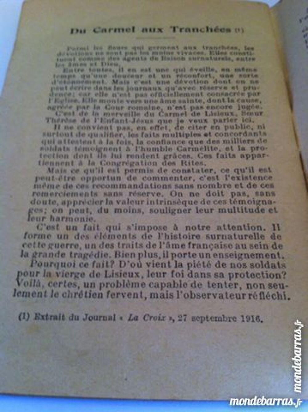 SAINTE THERESE de l'enfant JESUS (1913) Livres et BD