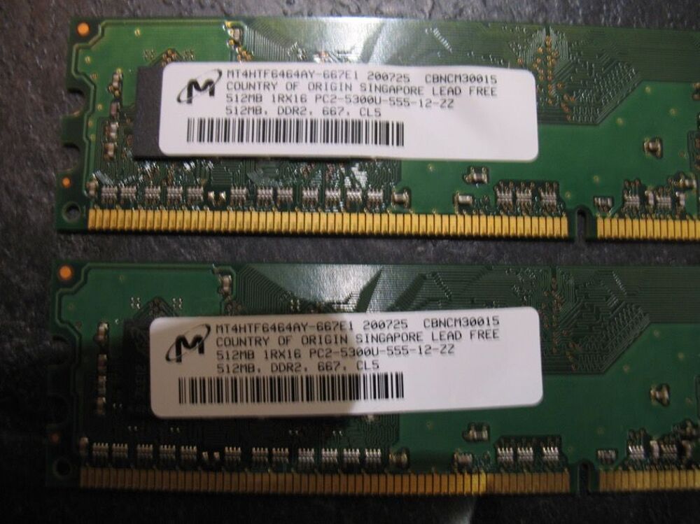 Barrettes m&eacute;moire DDR2 PC2-5300U 1GB Matériel informatique