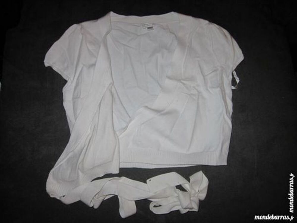 Caraco Cama&iuml;eu sans manches type cache coeur Blanc Vêtements
