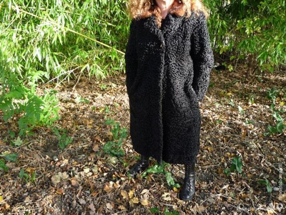 Manteau en astrakan,col en vison Vêtements