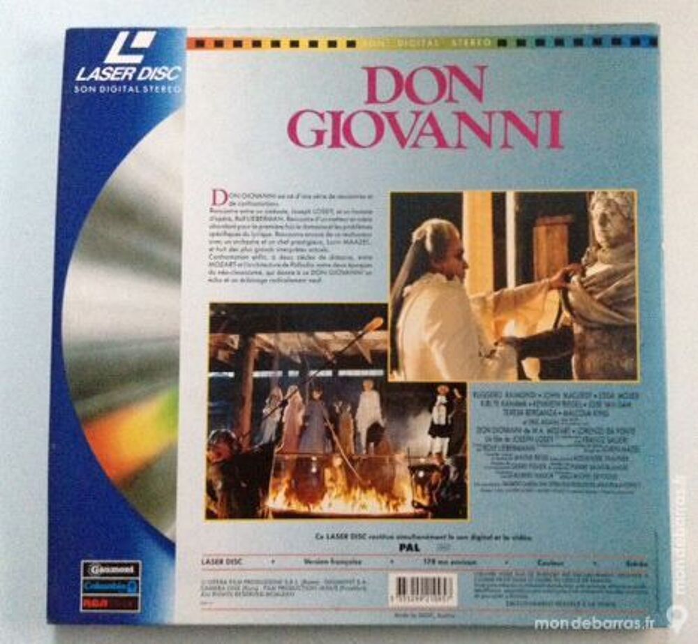 Laser Disc Mozart - Don Giovanni - CDV CD et vinyles