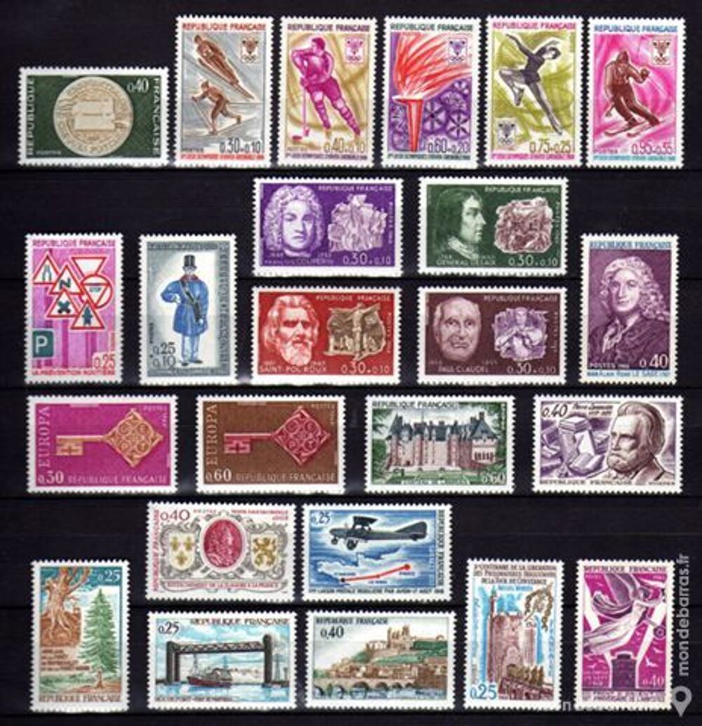 LOT N&deg; 24 - Timbres France NEUFS** an 1968 