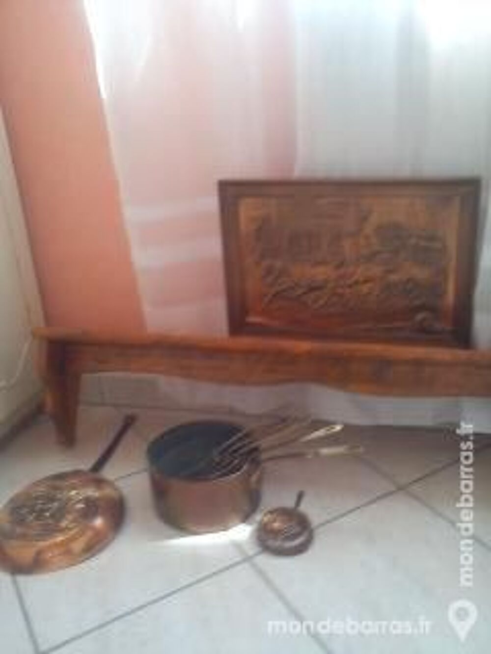 ETAGERE + CASSEROLES CUIVRES + TABLEAU Décoration