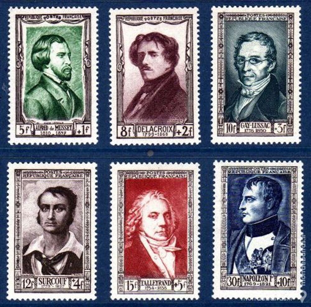 Timbres France NEUFS* N&deg; 891 &agrave; 896 