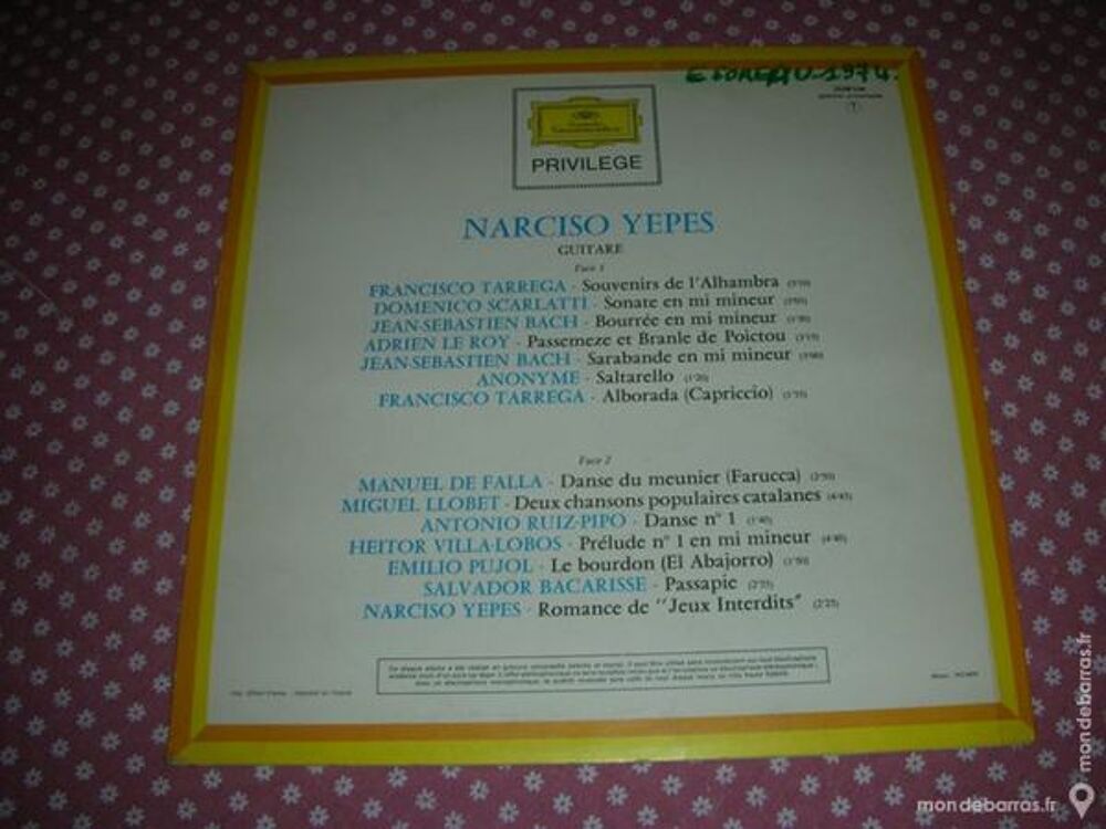 NARCISSO YEPES, vinyle 33 ts CD et vinyles