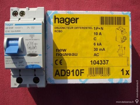 Rf AD910F OU ADC910F DISJONCTEUR 1P+N 10A 30mA AC 120 Tergnier (02)