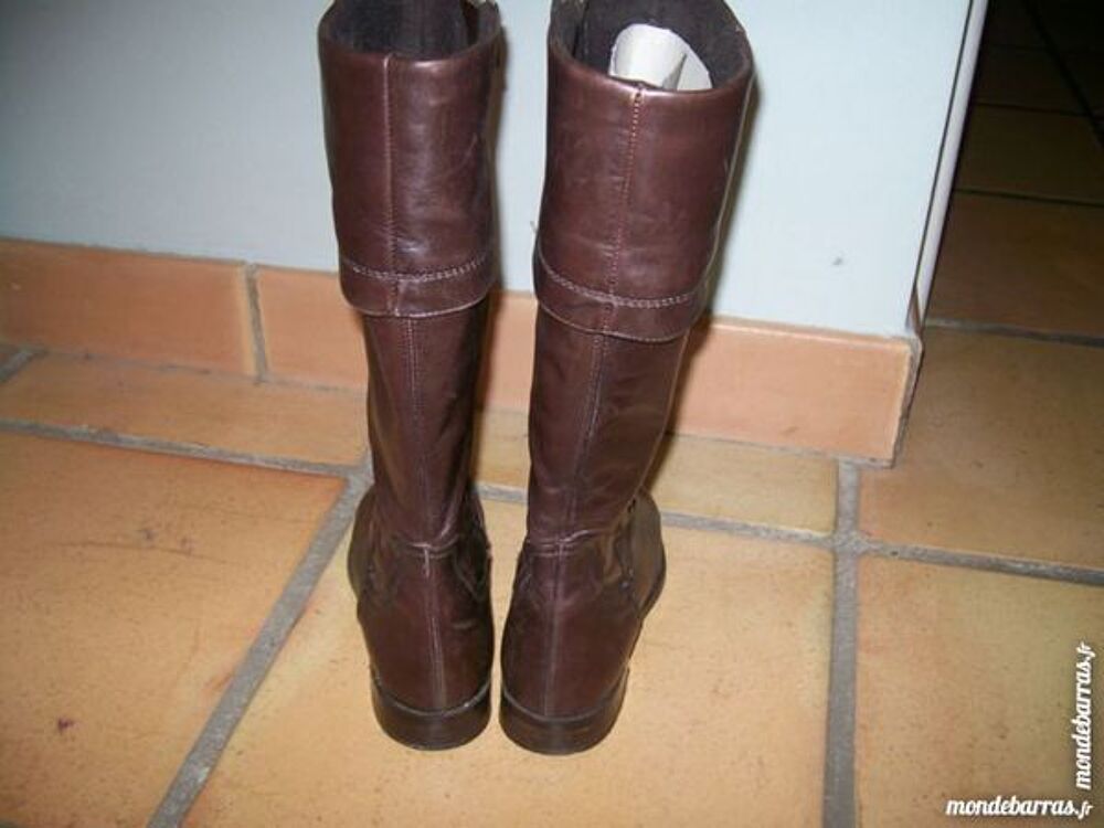 BOTTES CUIR MARRON Chaussures