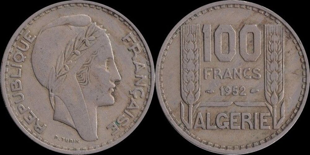 Alg&eacute;rie, 100 francs 1952 