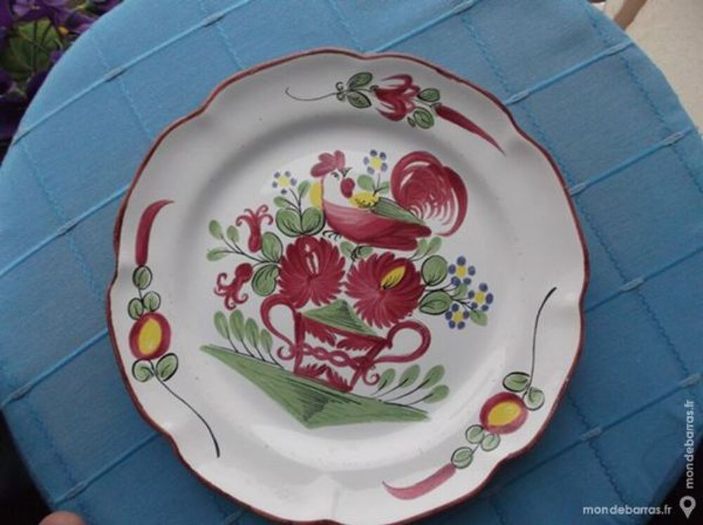 Faience assiette d&eacute;cor coq N&deg; 139 Décoration