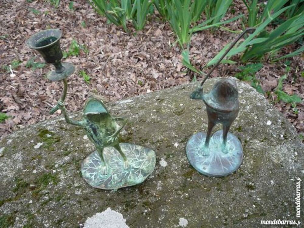Grenouille sujet en bronze /golf/club/bougeoir 