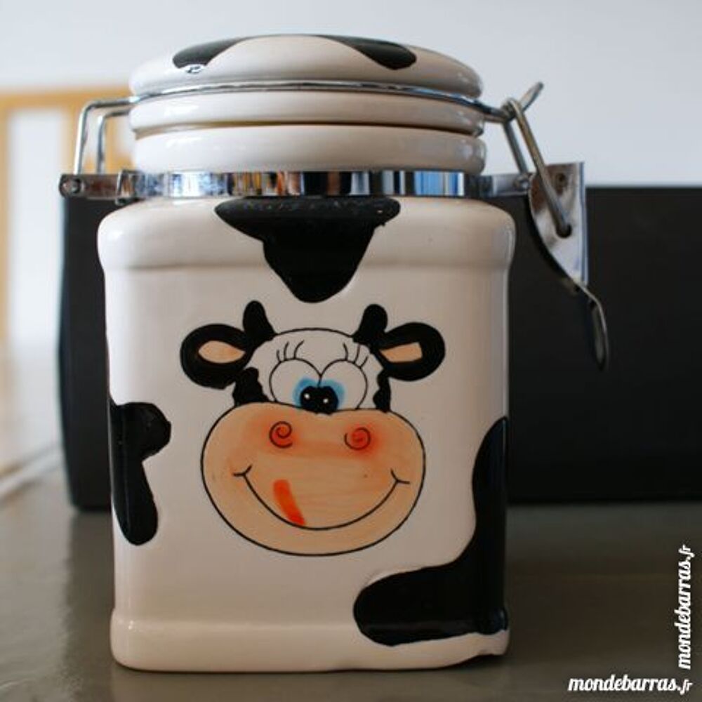 Pot herm&eacute;tique vache en porcelaine Cuisine