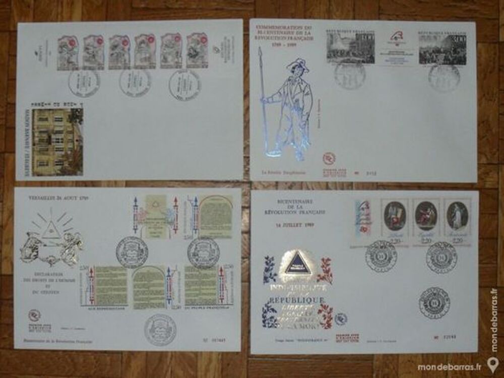 4 enveloppes Premier Jour des Carnets R&eacute;volution 