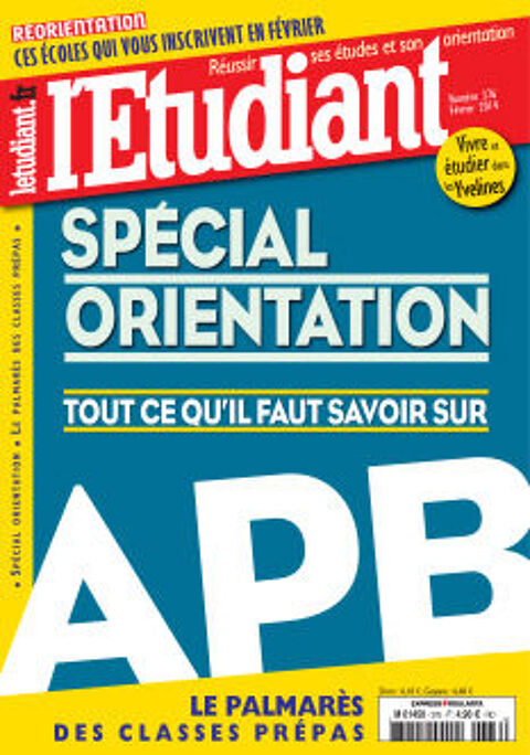 Revue L'�tudiant N� 376 - F�vrier 2014 (Neuve) 3 Ardoix (07)