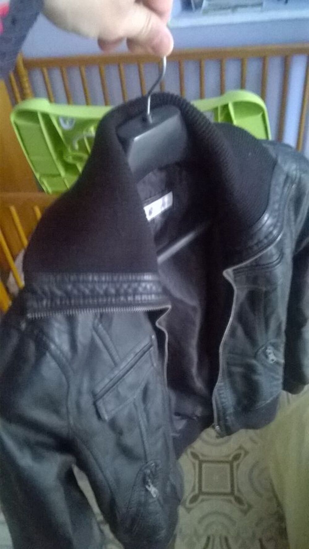Blouson imitation cuir noir Vêtements