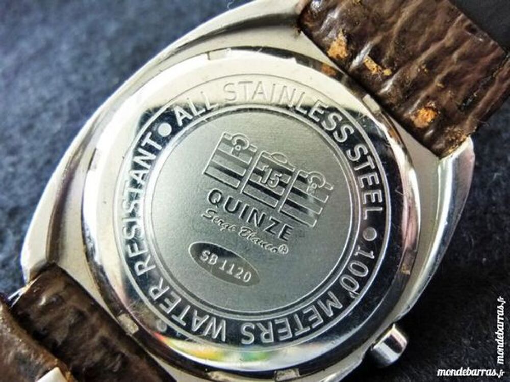 Montre Chronographe Serge Blanco Team 15 - Boîtier Acier, Bracelet Cuir Rouge, Neuf