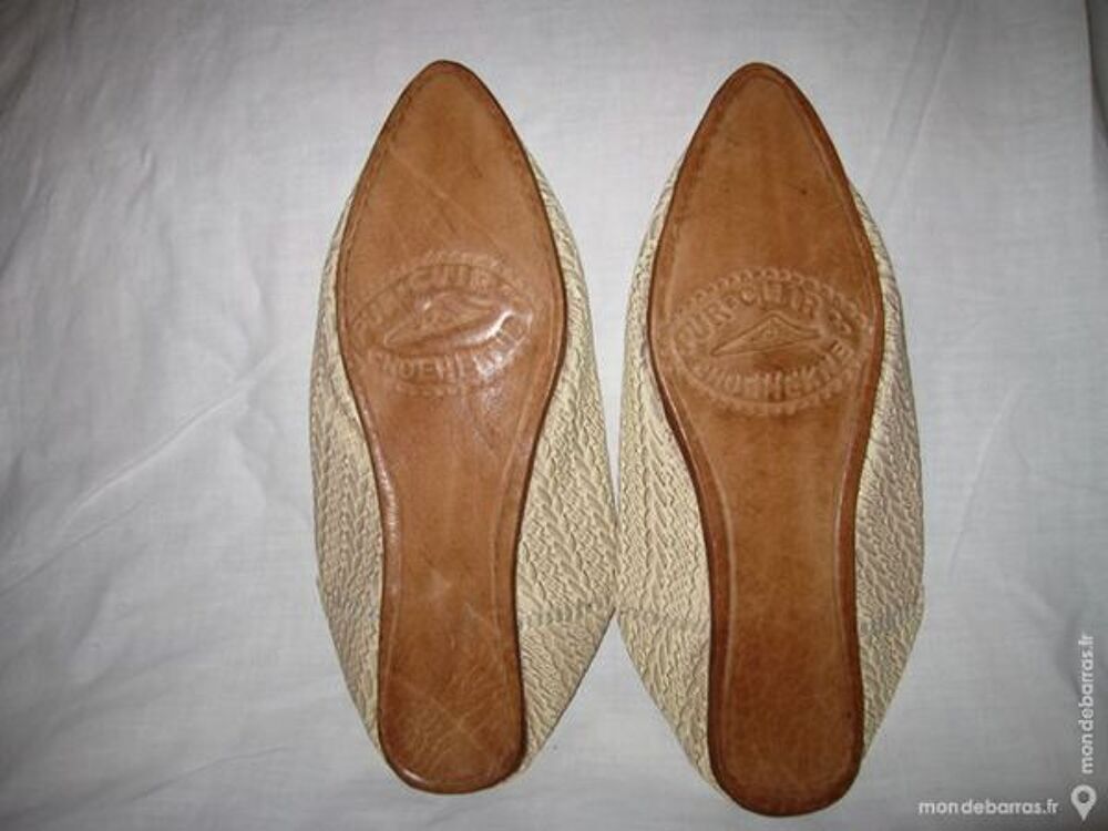 Babouches Beige et or Femme Pointure 38 Chaussures