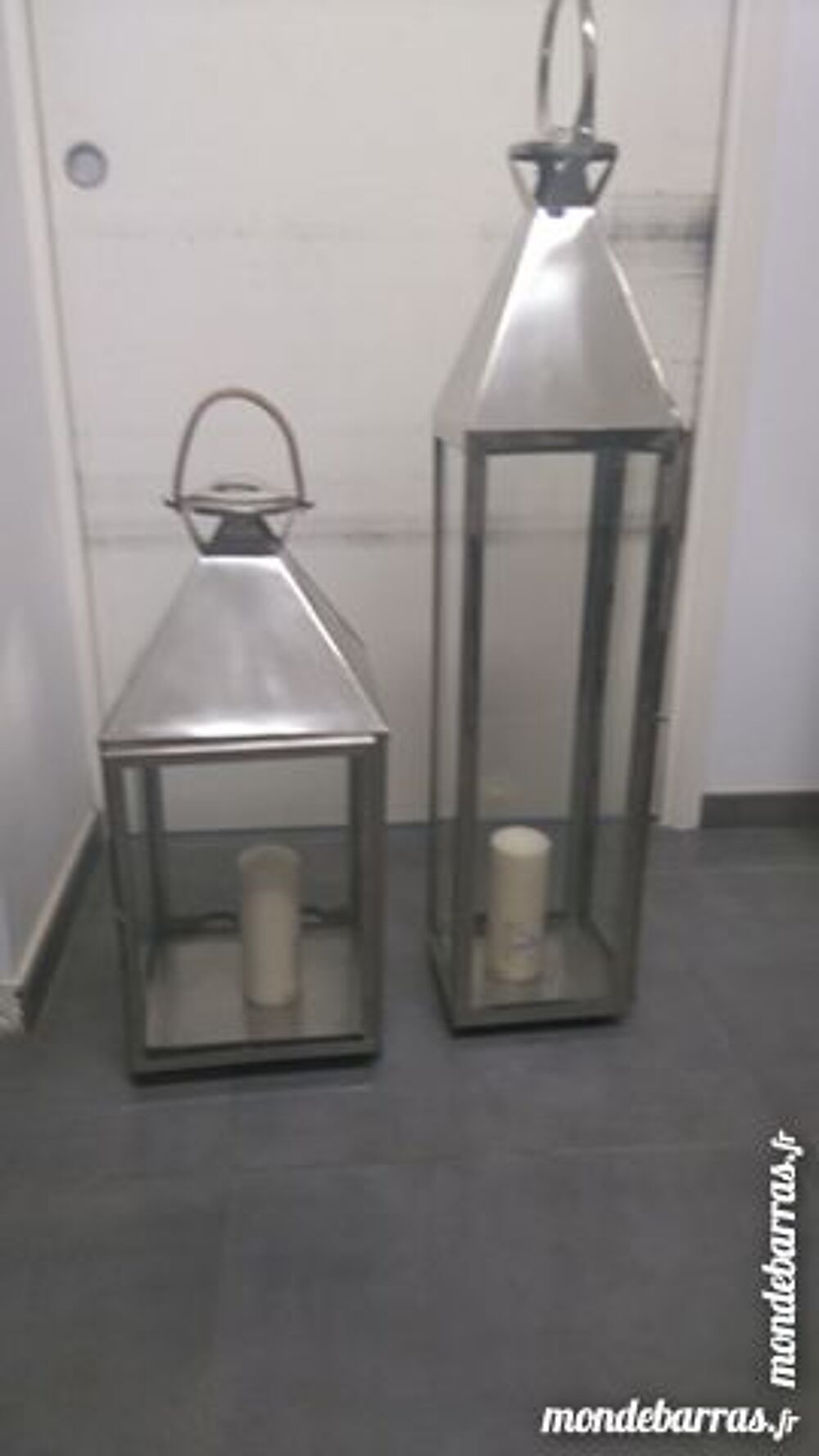 2 LANTERNES H 100 ET 65 CM Décoration