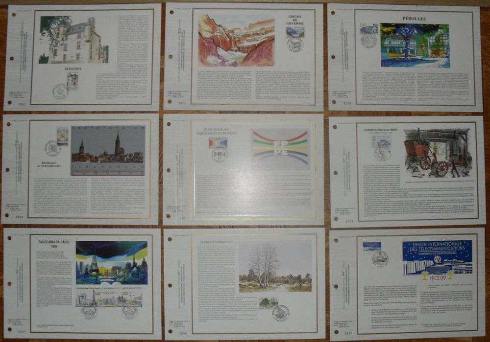  Lot de 18 Feuillets Philat&eacute;liques CEF 1988 &agrave; 1989.

