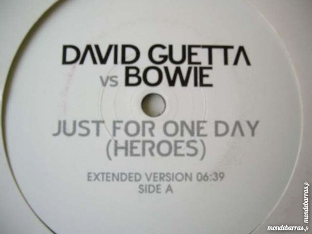 MAXI 45 TOURS BOWIE/GUETTA Just for one day(Heroes CD et vinyles