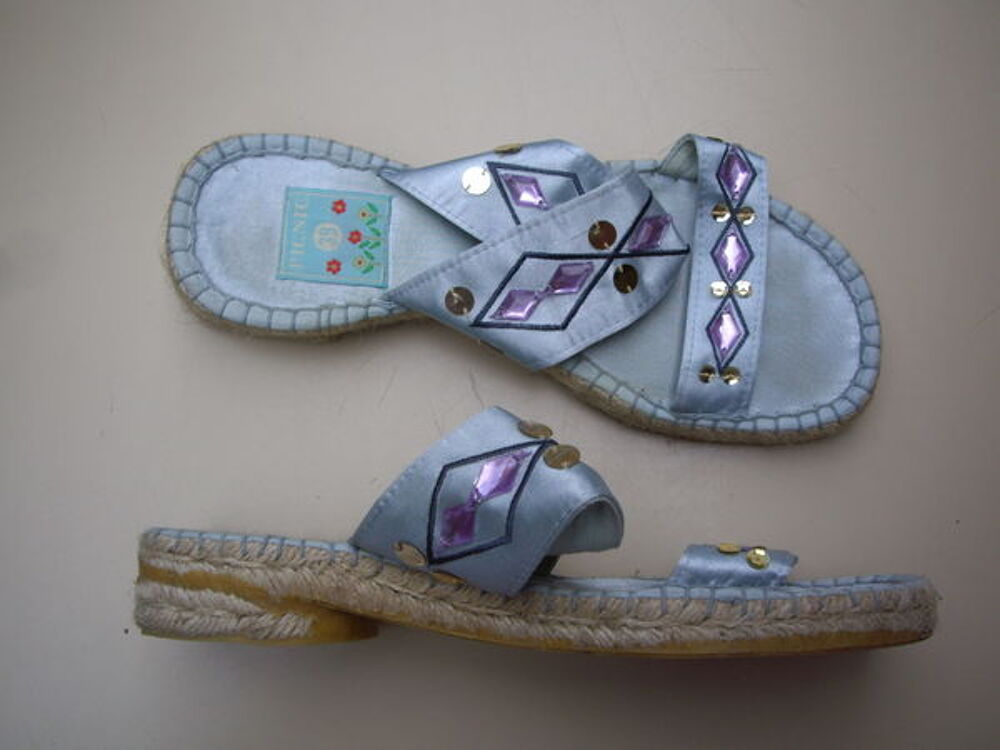 Mules-Espadrilles Gris Perl&eacute;s pt 39 &agrave; 4 € Chaussures